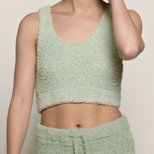 POL Berber Fuzzy Bralette in Green Size Large